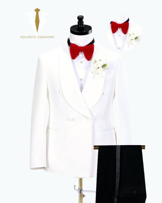 Elegant White Wedding Tuxedo 2 piece Suit